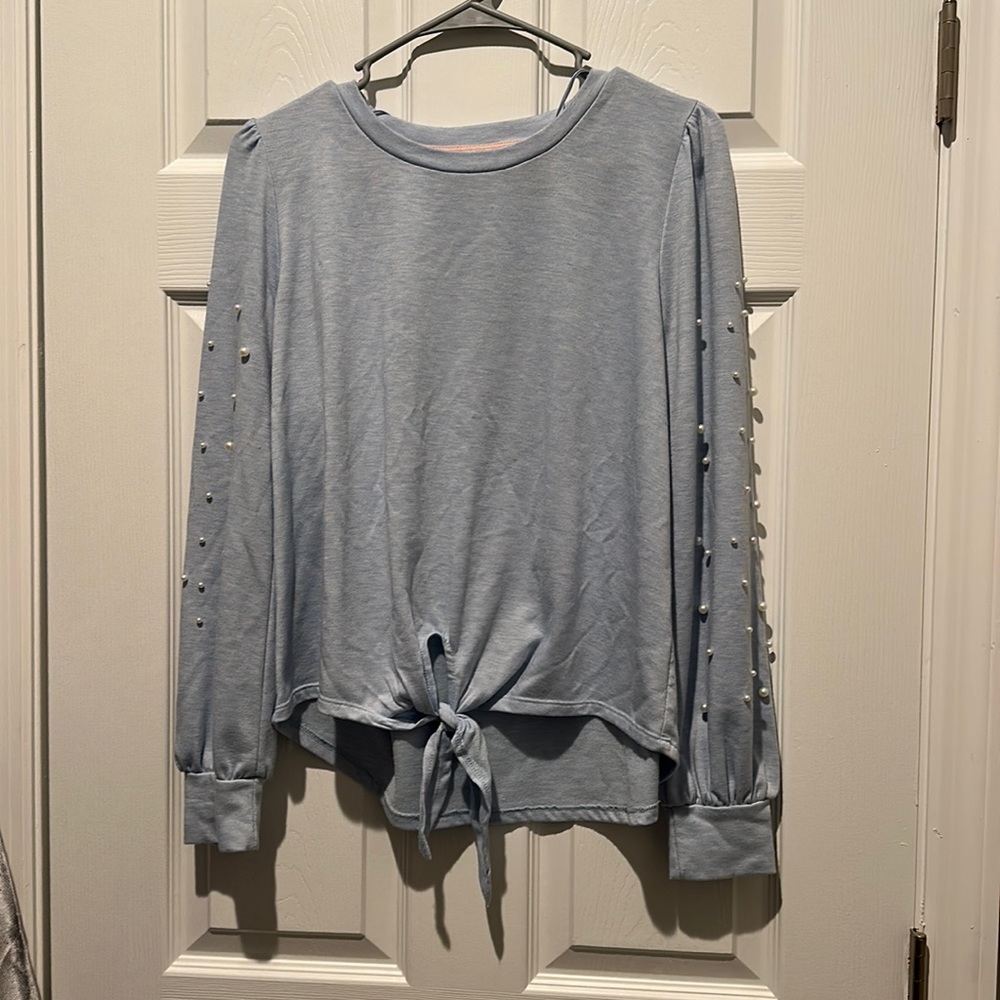 Blue bedazzled shirt
